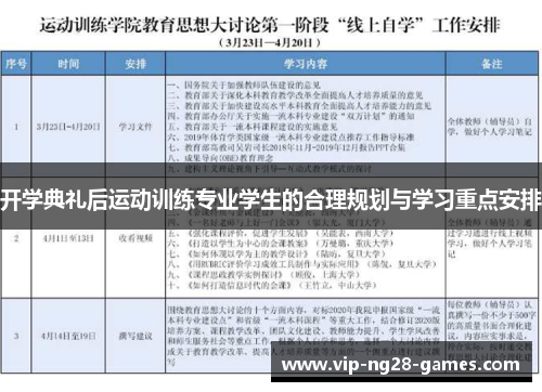 开学典礼后运动训练专业学生的合理规划与学习重点安排